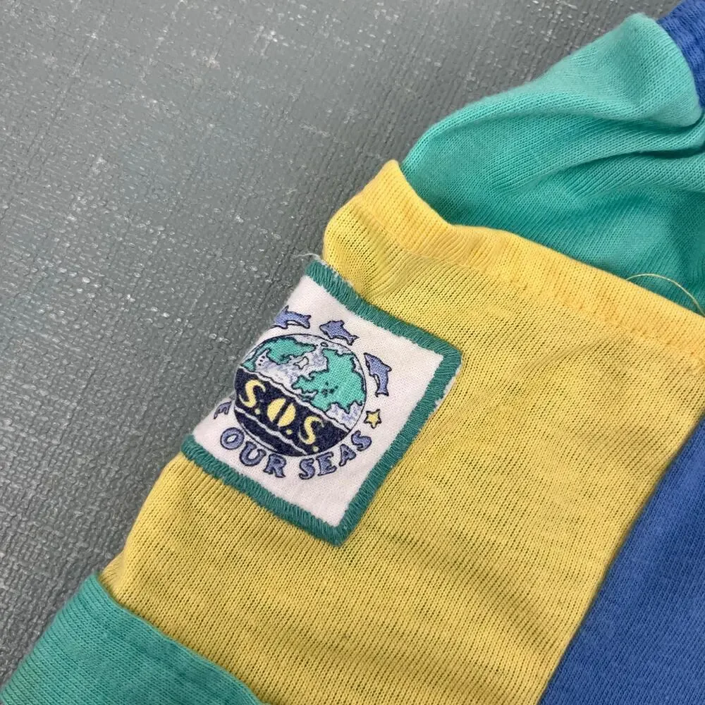 Vintage Carter's Color Block Save Our Seas T-Shirt & Shorts Set 24 Months USA